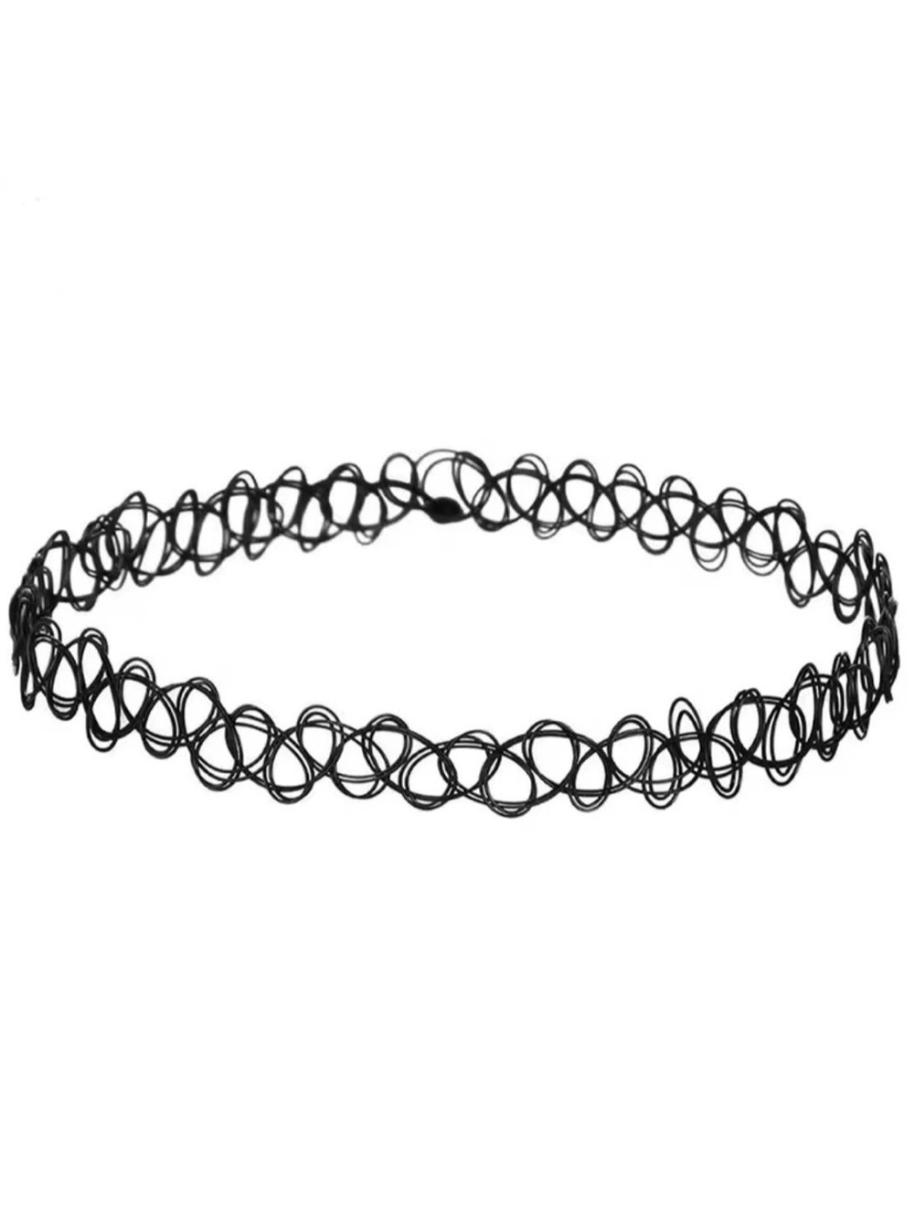 Classic Black Stretch Tattoo Choker Necklace - Unbranded